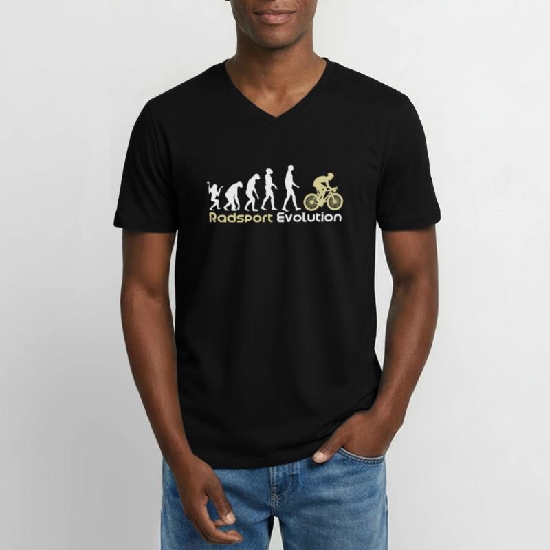 Evolution du cyclisme T-shirt col V Homme