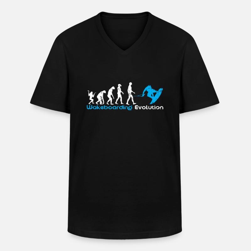 Wakeboard Evolution - Männer-T-Shirt mit V-Ausschnitt - Schwarz
