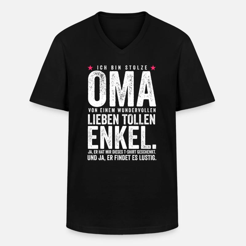 Oma Loading - Männer-T-Shirt mit V-Ausschnitt - Schwarz