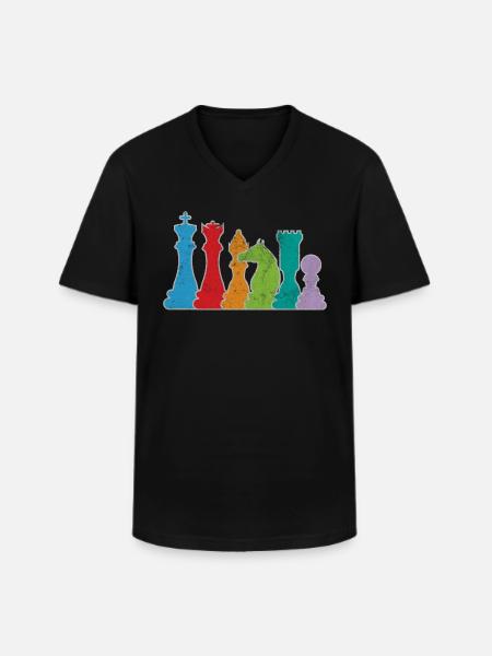 chess - Men's V-Neck T-Shirt - black