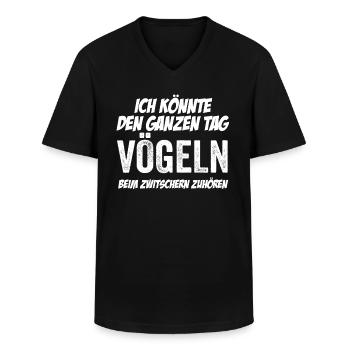 Lustiger Spruch Versaut Vögeln Sixistisch - Männer-T-Shirt mit V-Ausschnitt - Schwarz - Vorne - AI Model Male 178 dark (178cm)
