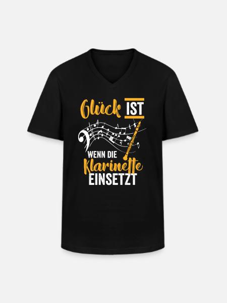 Klarinette Komponist - Männer-T-Shirt mit V-Ausschnitt - Schwarz