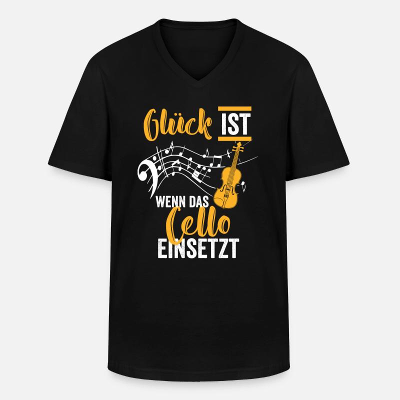 Cello Konzert - Männer-T-Shirt mit V-Ausschnitt - Schwarz