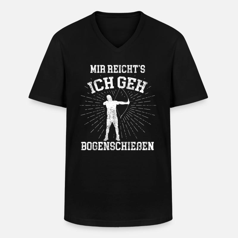 Bogenschießen Langbogen - Männer-T-Shirt mit V-Ausschnitt - Schwarz