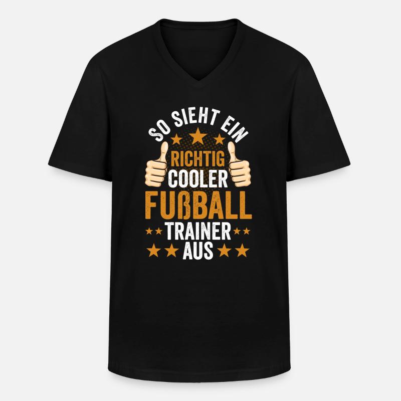Fußball Trainer - Männer-T-Shirt mit V-Ausschnitt - Schwarz
