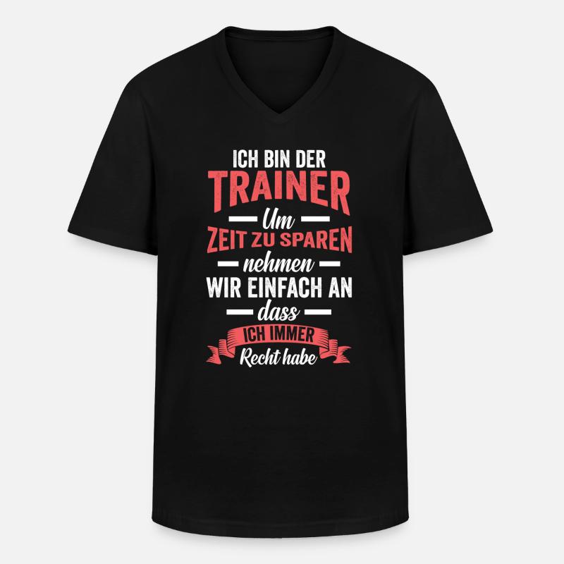 Fußball Trainer - Männer-T-Shirt mit V-Ausschnitt - Schwarz