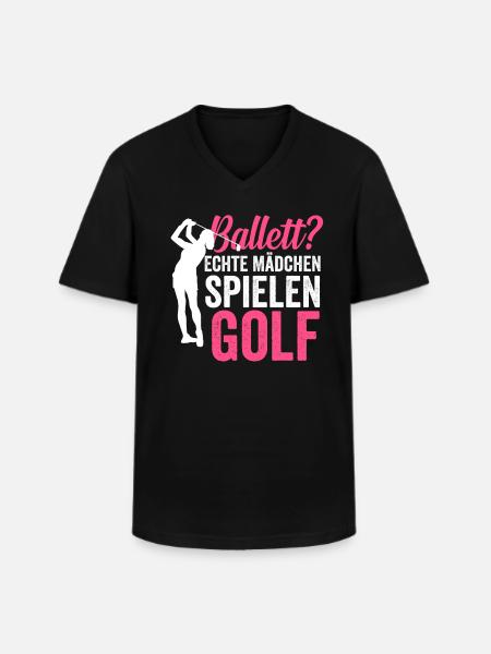 Golf Golferin - Männer-T-Shirt mit V-Ausschnitt - Schwarz