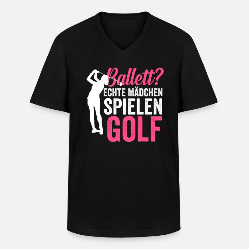 Golf Golferin - Männer-T-Shirt mit V-Ausschnitt - Schwarz