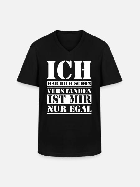 Egal ist mir Egal - Männer-T-Shirt mit V-Ausschnitt - Schwarz