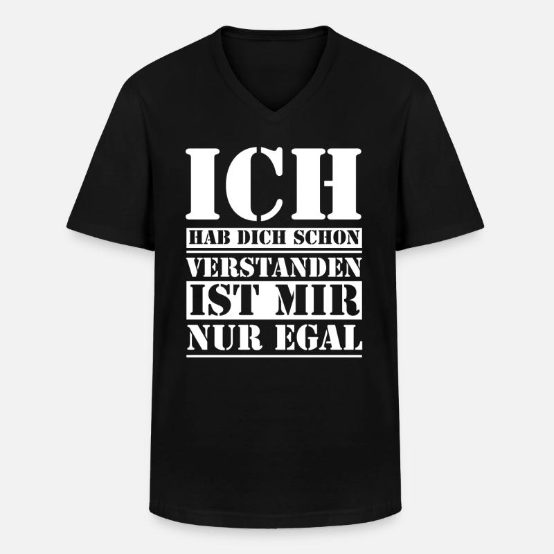 Egal ist mir Egal - Männer-T-Shirt mit V-Ausschnitt - Schwarz