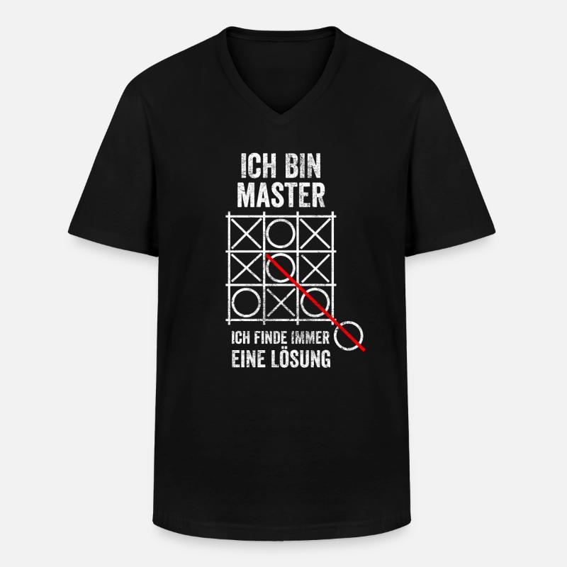 Master Studium Student - Männer-T-Shirt mit V-Ausschnitt - Schwarz