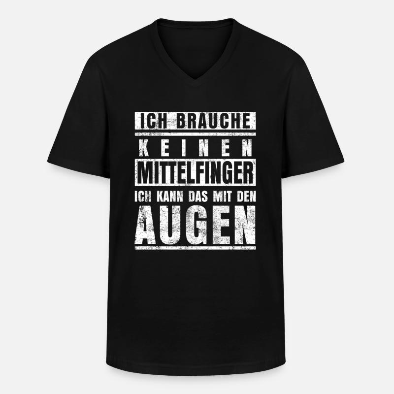 Mittelfinger Lustiger Spruch Sarkasmus - Männer-T-Shirt mit V-Ausschnitt - Schwarz