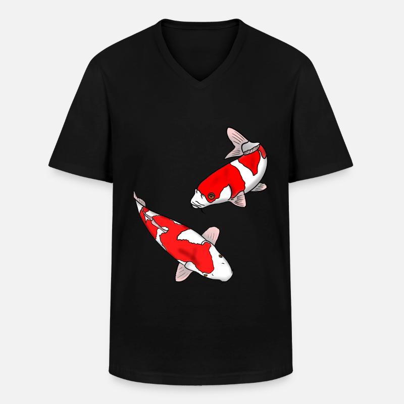 Karpfen - Männer-T-Shirt mit V-Ausschnitt - Schwarz