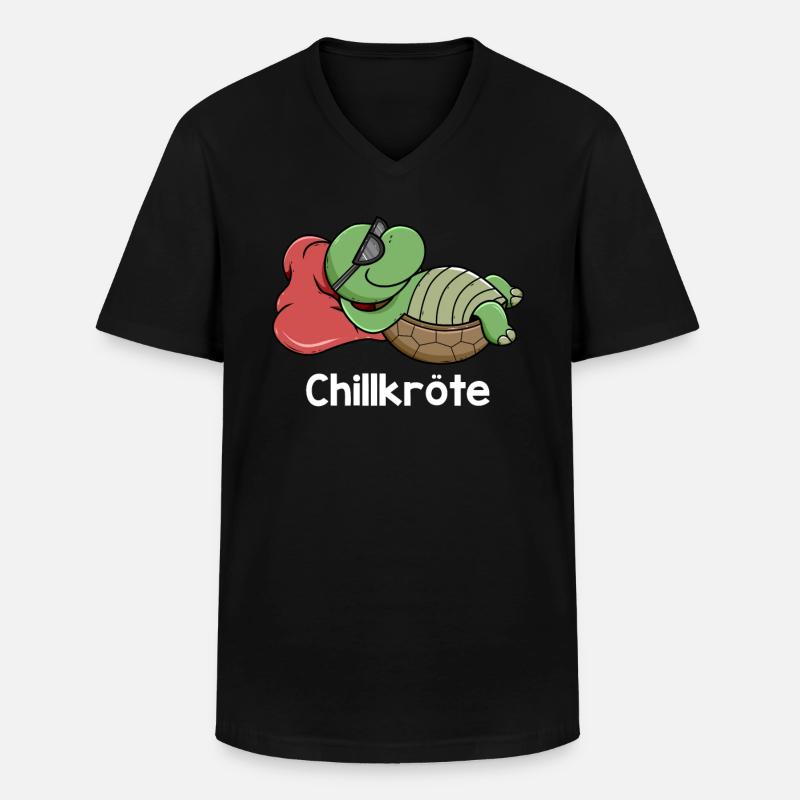Chillkröte Schildkröte Geschenk - Männer-T-Shirt mit V-Ausschnitt - Schwarz