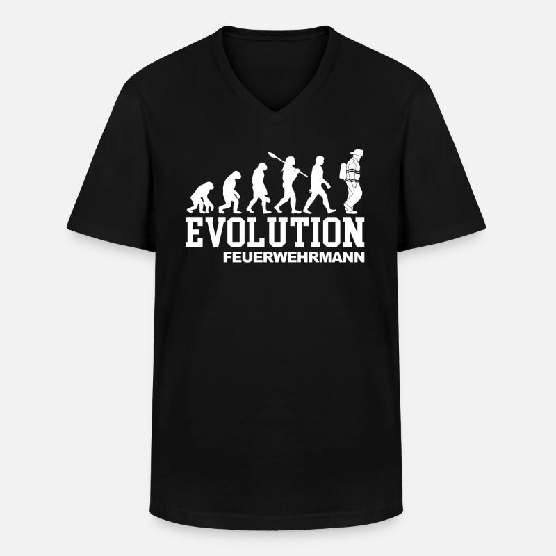 Evolution Feuerwehr - Männer-T-Shirt mit V-Ausschnitt - Schwarz