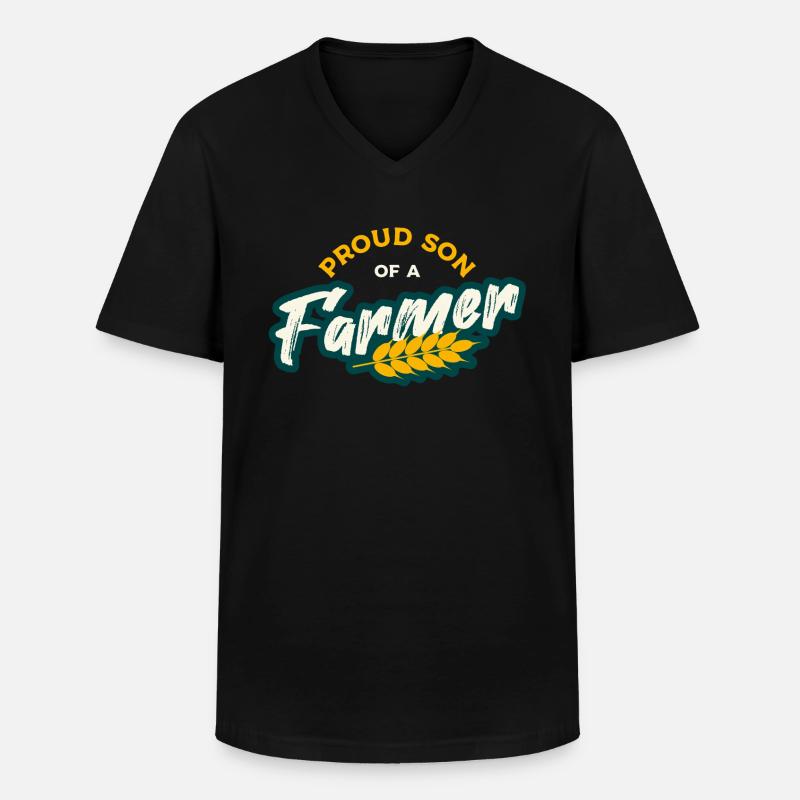 Stolzer Sohn Bauer - Männer-T-Shirt mit V-Ausschnitt - Schwarz