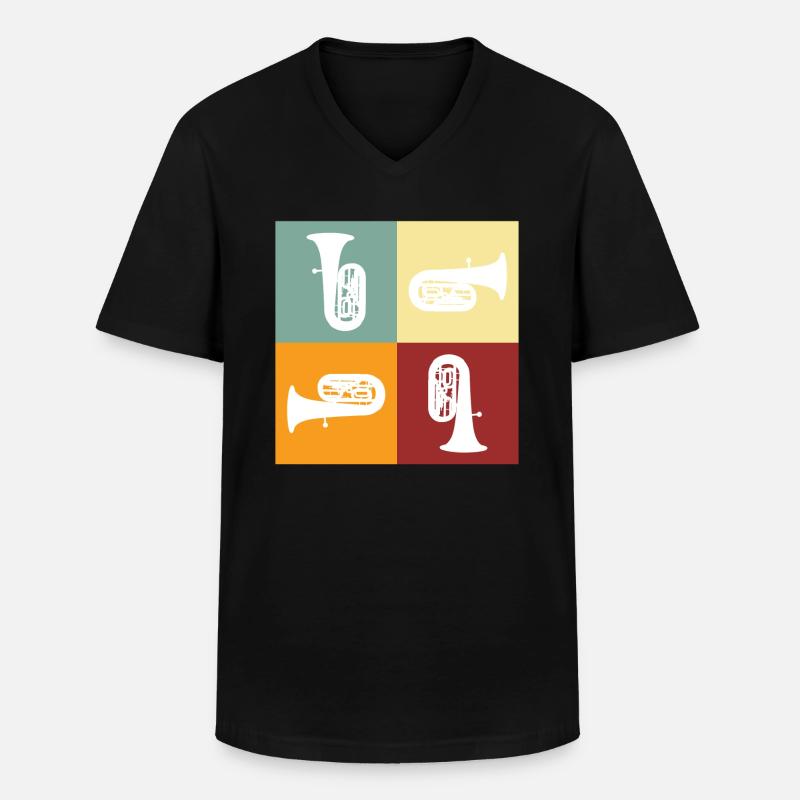 Tuba - Männer-T-Shirt mit V-Ausschnitt - Schwarz