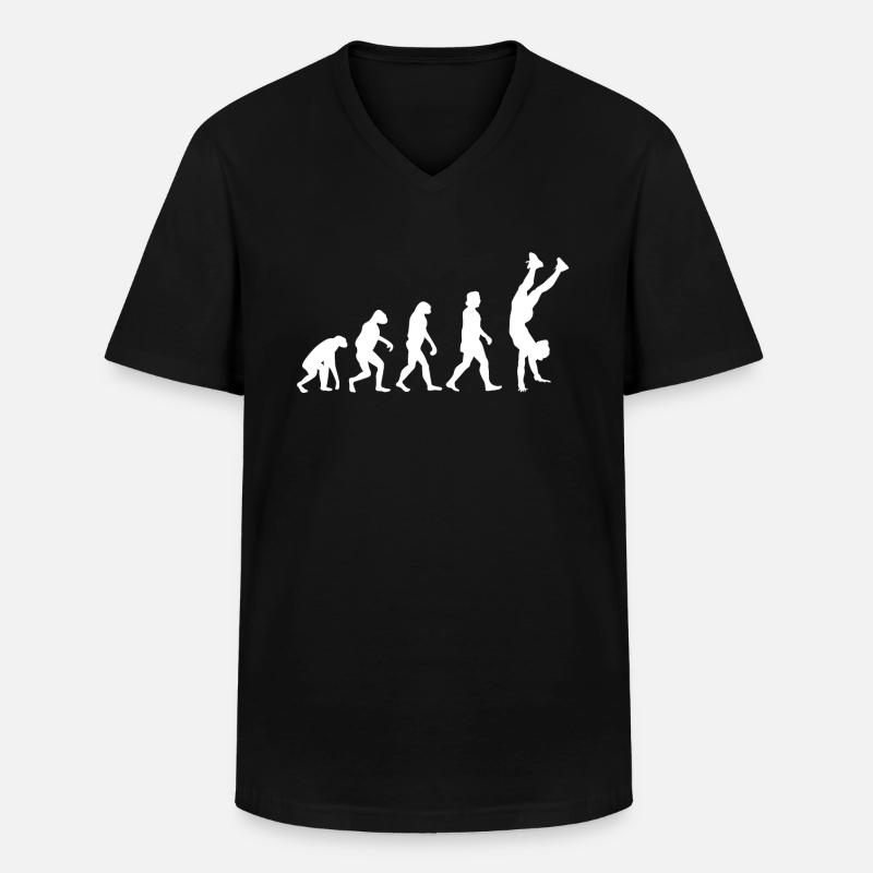 Turnen Handstand Evolution - Männer-T-Shirt mit V-Ausschnitt - Schwarz