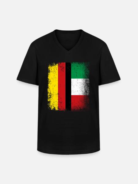 Italy Germany gift idea - Men's V-Neck T-Shirt - black