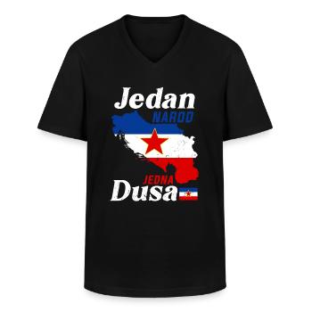 Balkan Josip Broz Tito SFRJ Jugoslawien Geschenk - Männer-T-Shirt mit V-Ausschnitt - Schwarz - Vorne - AI Model Male 178 dark (178cm)