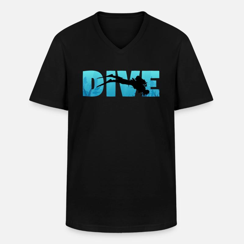 Diver Dive Diver - T-shirt col V Homme - noir