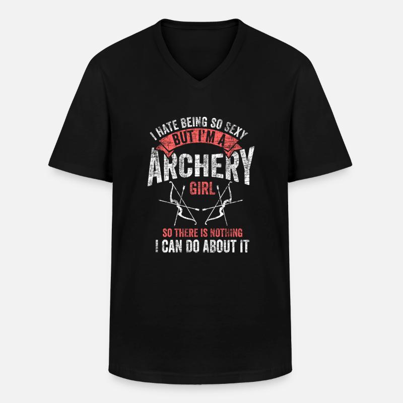 Bogenschießen Mädchen Bogenjäger Bogenschütze Gesc - Männer-T-Shirt mit V-Ausschnitt - Schwarz