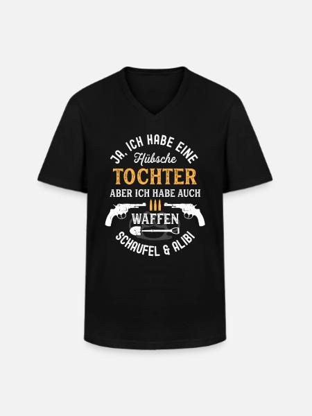 Père fille - T-shirt col V Homme - noir