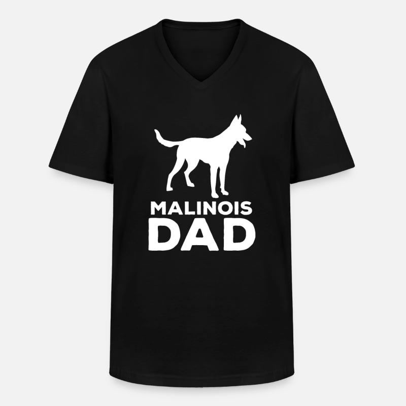 Malinois Dad Hund Liebhaber Geschenkidee - Männer-T-Shirt mit V-Ausschnitt - Schwarz