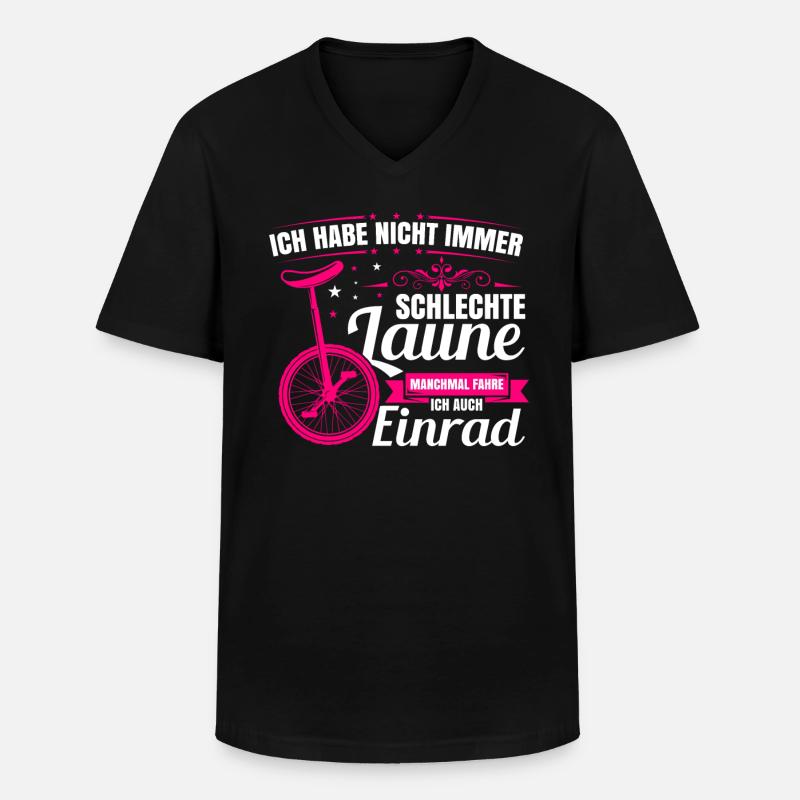 Einrad - Männer-T-Shirt mit V-Ausschnitt - Schwarz