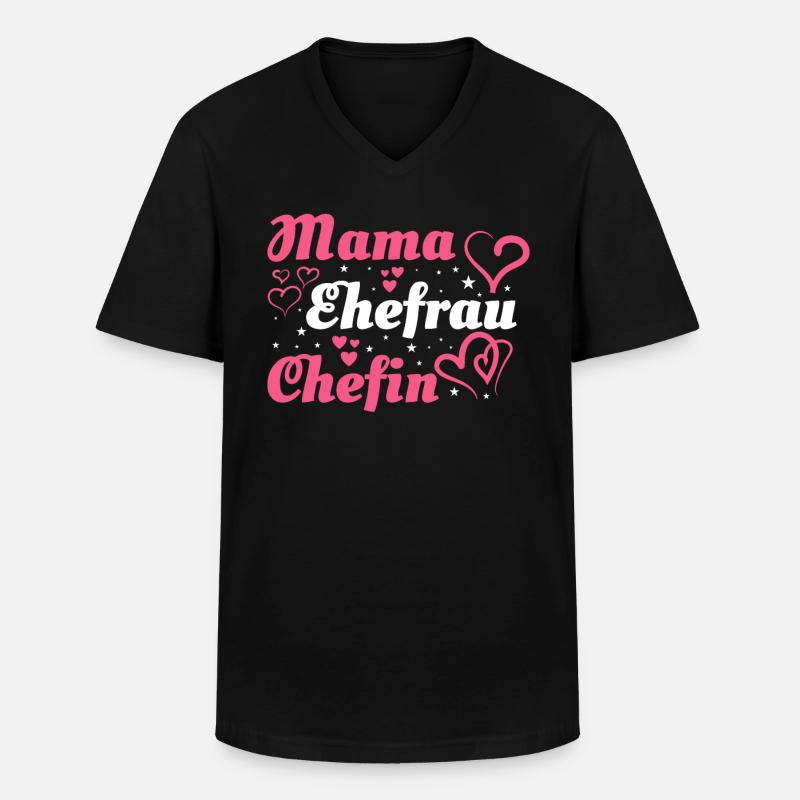 Mama Mutter Ehefrau Chefin - Männer-T-Shirt mit V-Ausschnitt - Schwarz