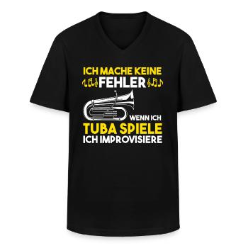 Tuba Tubist Posaunenspieler Musiker - Männer-T-Shirt mit V-Ausschnitt - Schwarz - Vorne - AI Model Male 178 dark (178cm)