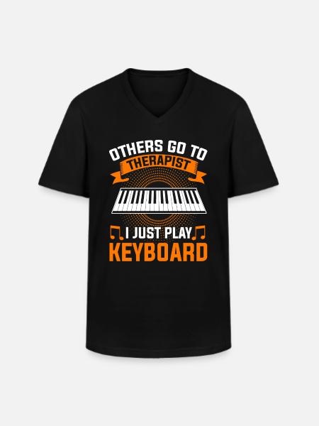 Keyboard Keyboarder Keyboarding Musician - Men's V-Neck T-Shirt - black