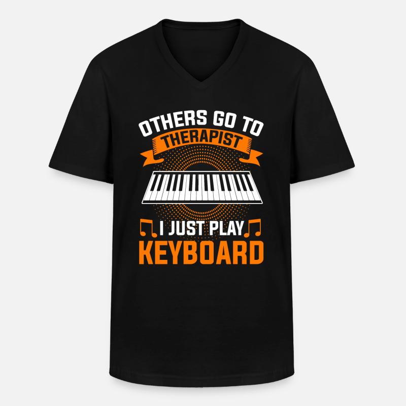 Keyboard Keyboarder Keyboarding Musiker - Männer-T-Shirt mit V-Ausschnitt - Schwarz