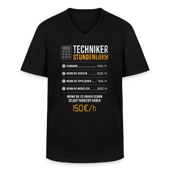 Techniker Stundenlohn Lustiger Spruch Beruf - Männer-T-Shirt mit V-Ausschnitt - Schwarz - Vorne - AI Model Male 178 dark (178cm)