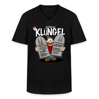 Kölsche Klüngel Kölner Grundgesetz Köln Karneval - Männer-T-Shirt mit V-Ausschnitt - Schwarz - Vorne - AI Model Male 178 dark (178cm)