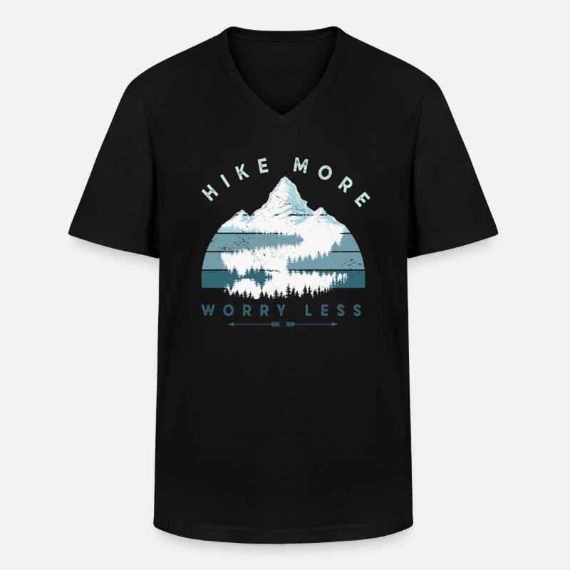 Wandern Wander Wanderer Klettern Bergsteiger - Männer-T-Shirt mit V-Ausschnitt - Schwarz