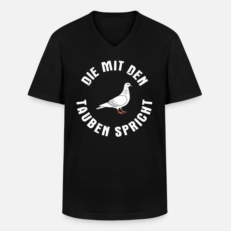 Taube Tauben Vogel - Männer-T-Shirt mit V-Ausschnitt - Schwarz