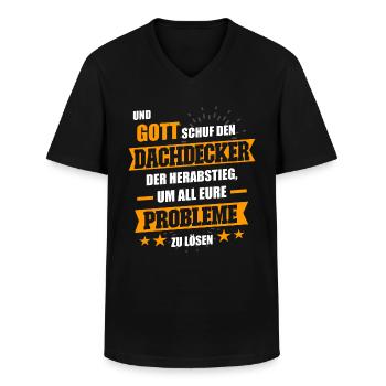 Dachdecker Sprüche Spruch - Männer-T-Shirt mit V-Ausschnitt - Schwarz - Vorne - AI Model Male 178 dark (178cm)