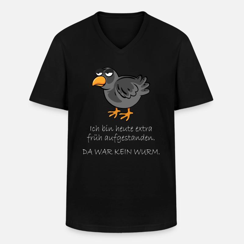 Vogel Spruch - Männer-T-Shirt mit V-Ausschnitt - Schwarz