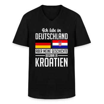 Kroatisch Deutschland Kroate Kroatien Geschenk - Männer-T-Shirt mit V-Ausschnitt - Schwarz - Vorne - AI Model Male 178 dark (178cm)