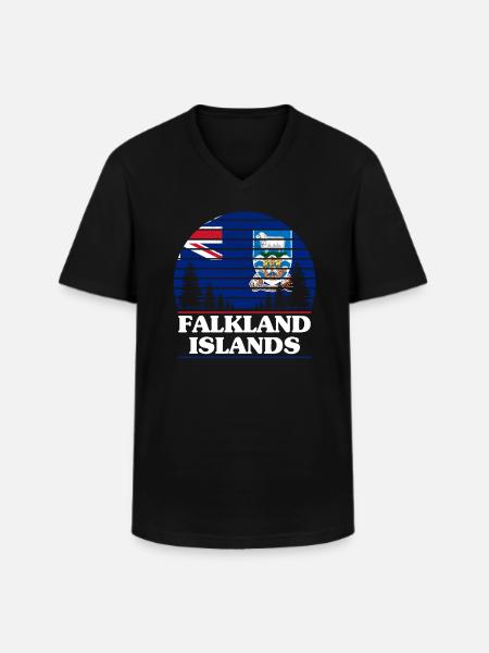 Falkland Islands - Men's V-Neck T-Shirt - black