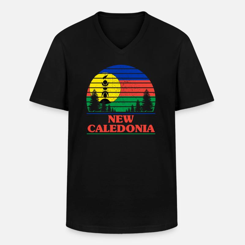 Neukaledonien - Männer-T-Shirt mit V-Ausschnitt - Schwarz