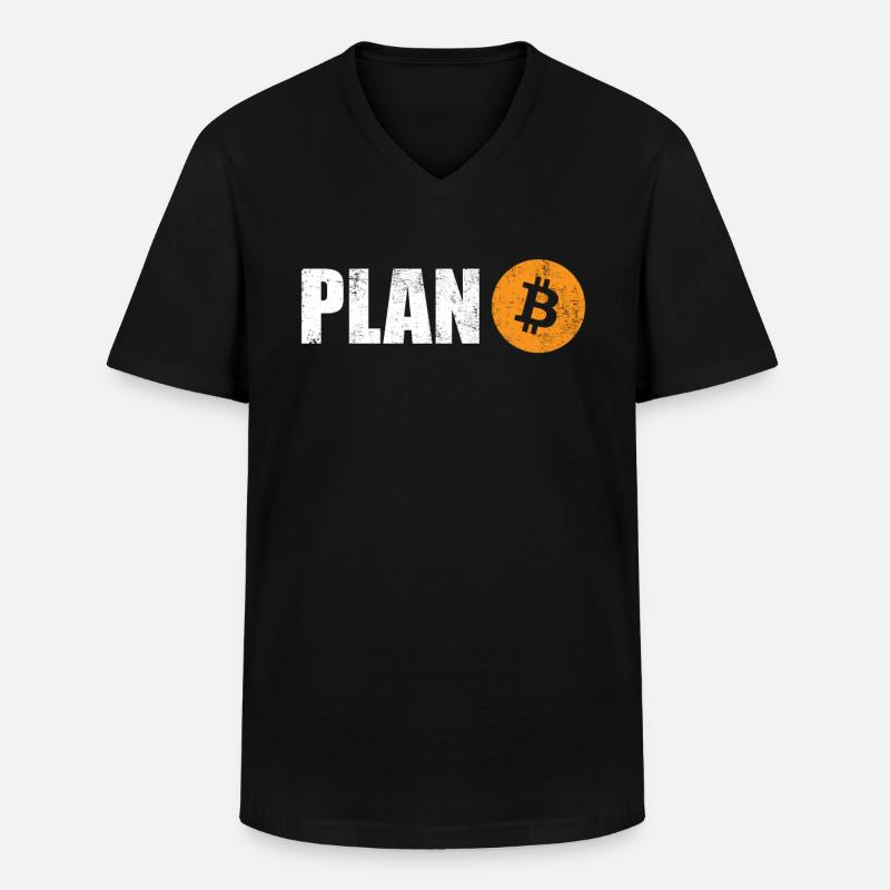 Plan Bitcoin - Männer-T-Shirt mit V-Ausschnitt - Schwarz