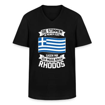 Rhodos Griechenland Griechen - Männer-T-Shirt mit V-Ausschnitt - Schwarz - Vorne - AI Model Male 178 dark (178cm)