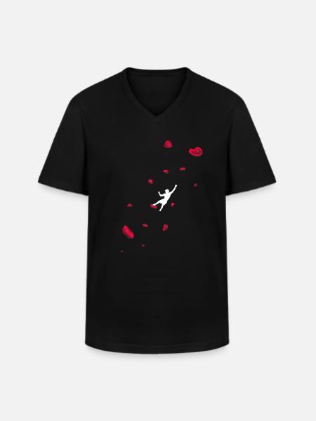 Escalade boulder paroi falaises Bouldern - T-shirt col V Homme - noir