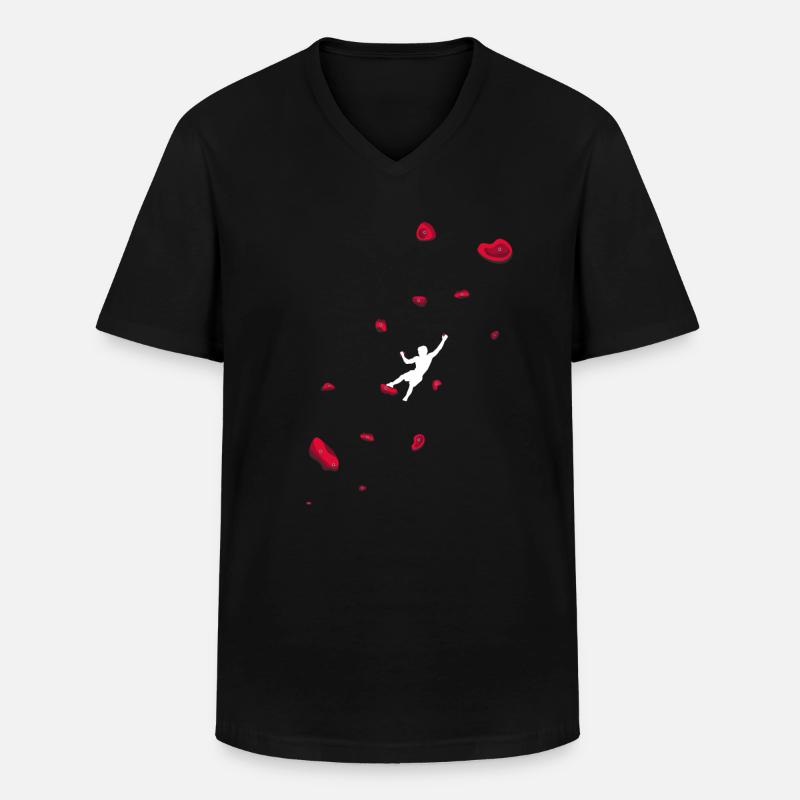 Klettern Boulderwand Felskletterer Bouldern - Männer-T-Shirt mit V-Ausschnitt - Schwarz