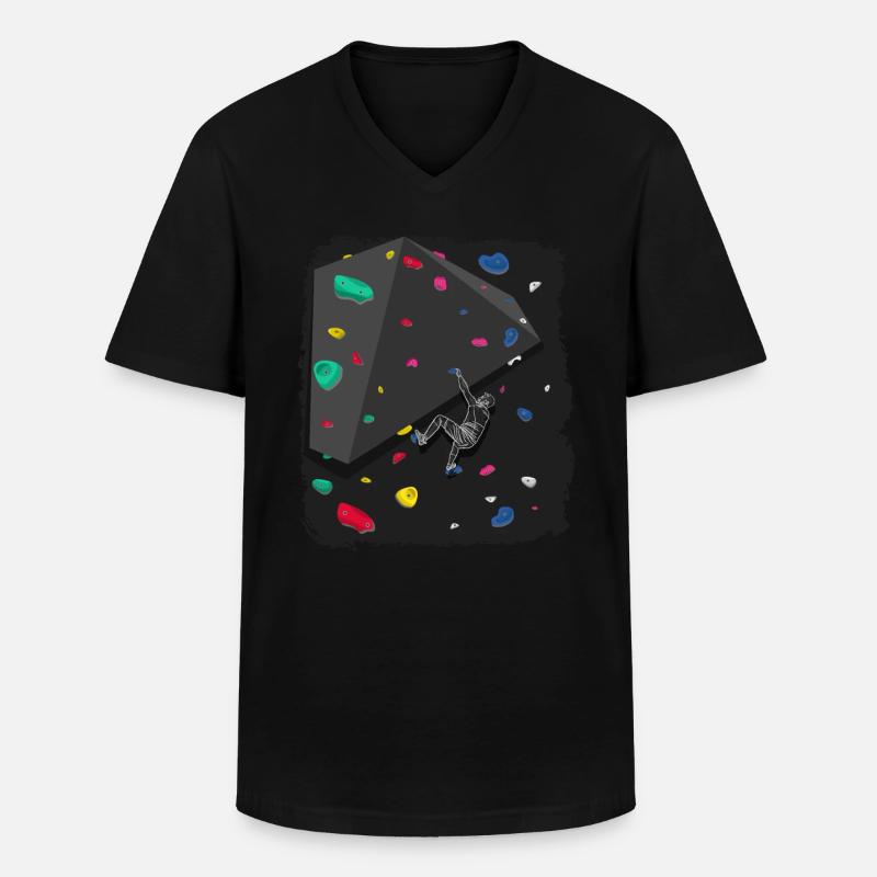 Klettern Boulderwand Felskletterer Bouldern - Männer-T-Shirt mit V-Ausschnitt - Schwarz