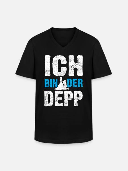 Ich bin der Depp - Männer-T-Shirt mit V-Ausschnitt - Schwarz