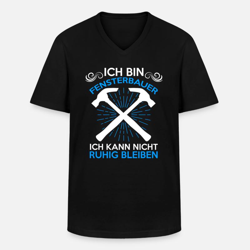 Glaser Baustelle Fensterbauer - Männer-T-Shirt mit V-Ausschnitt - Schwarz