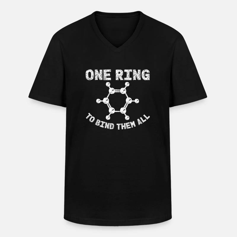 Chemie Benzolring Molekül Bindung - Männer-T-Shirt mit V-Ausschnitt - Schwarz